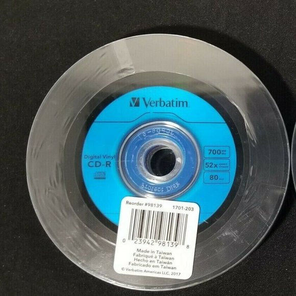 Verbatim 10 Discs Digital Vinyl CD-R 700MB 80mins  - New Sealed - Picture 2 of 2